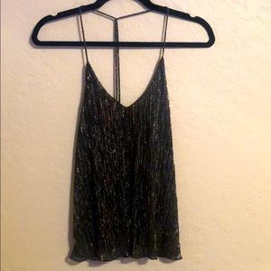 Topshop silver shimmer tank top